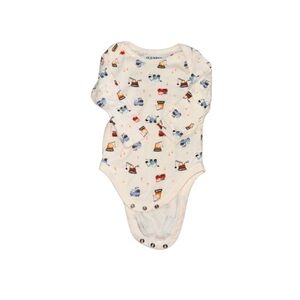 ☀️FREE WHEN BUNDELED Old Navy Cream Bodysuit with Colorful Vehicle Print